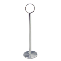 Alt Tag: Omcan 80537 Stainless Steel 6-Inch Harp Clip Menu Card Number Stand, stainless steel ring clip table menu card and number holder stand