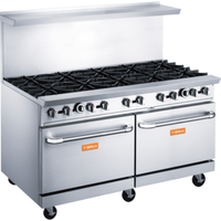 BRIKA BGR-10B 60" 10-Burner Commercial Gas Restaurant Range