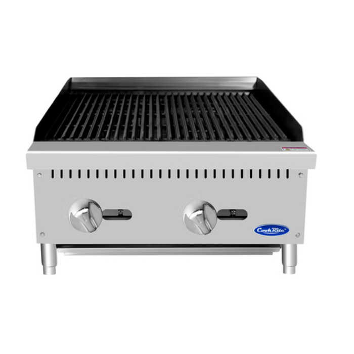 24 Inch Countertop Gas Charbroiler Featuring Two Burners For High-Performance Grilling