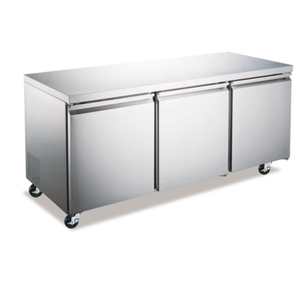 Omcan 50091 (RE-CN-0016-HC) 72"W Three-Section Undercounter Refrigerator
