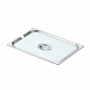 Étiquette alternative : Omcan 80266 couvercle de casserole à vapeur en acier inoxydable à fentes de demi-taille, couvercle de casserole à vapeur en acier inoxydable avec poignée pour le service de buffet