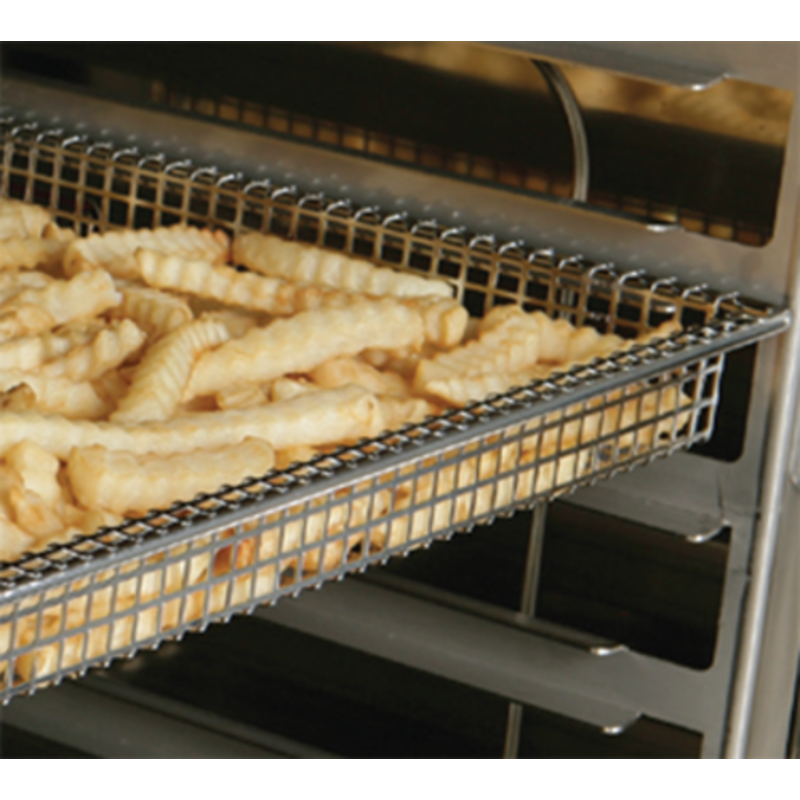 Fry Basket For Combitherm Oven Holding Crispy French Fries In A Commercial Kitchen.