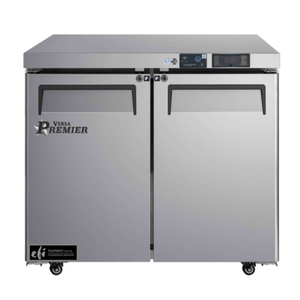 36 Inch Undercounter Freezer Versa Premier FUDR2-36VCP With Stainless Steel Finish And Dual Doors