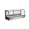 Alt Tag: EFI 60 Inch Countertop Curved Glass Refrigerated Display Case curved glass bakery display with shelves for desserts and beverages