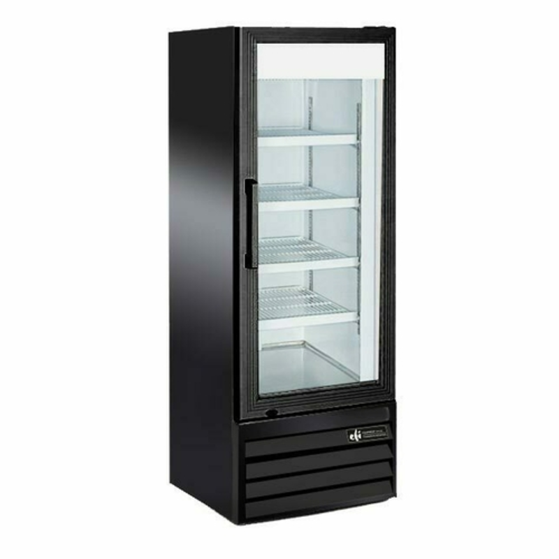 EFI C1-22.5GDX Glass Door Refrigerator Merchandiser With Glass Doors And Interior Shelves