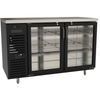 Alt Tag: EFI CBBGD2-28 28-inch Refrigerated Back Bar Glass Door Cabinet black two glass door bar cooler with stainless top
