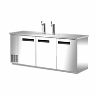 EFI CBBSDD3-90CC 90.3-inch Three-Door Commercial Refrigerated Draft Beer Dispenser stainless steel 3-door kegerator with dual taps