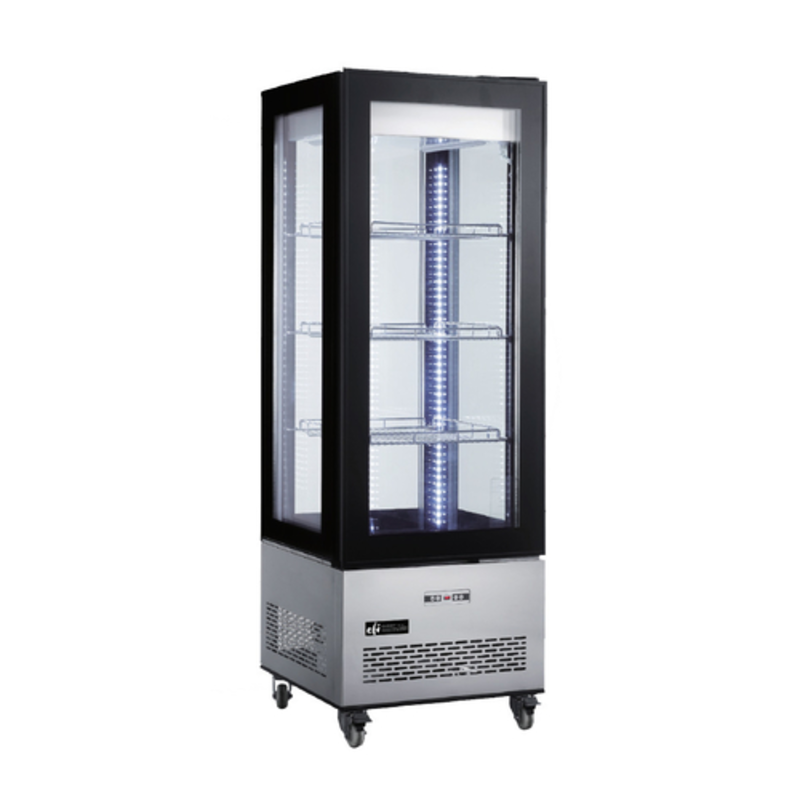 EFI CGCM-2675 25.6-inch Glass Door Refrigerated Display Merchandiser four-sided glass display case with LED lighting