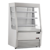 EFI CGOM-3659S 36" Refrigerated Slanted Open Air Merchandiser Case stainless steel open air display cooler with slanted front