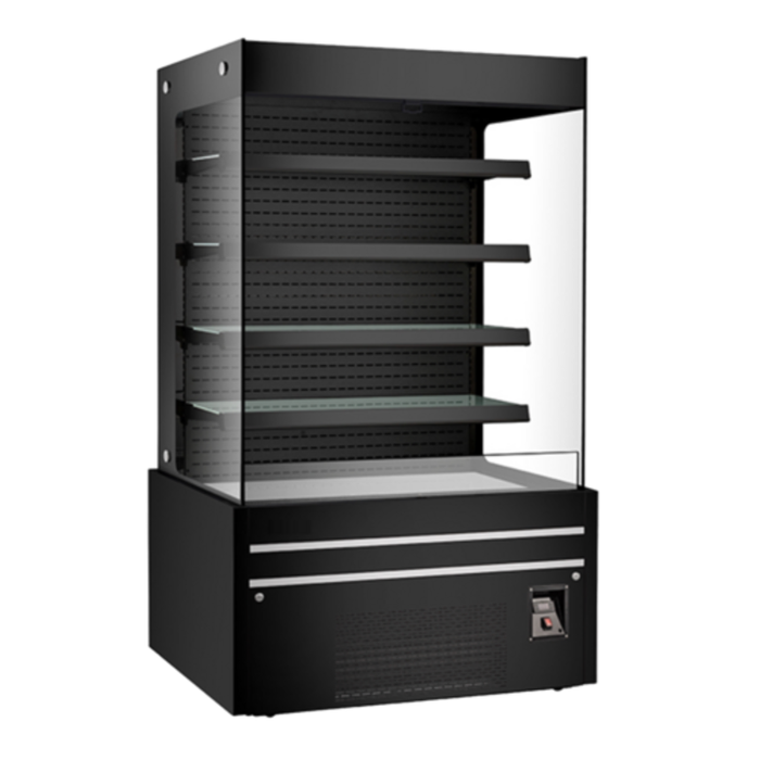 48 inch open air refrigerated merchandiser EFI CGOMB-4880 48W open refrigerated display case with LED lighting and adjustable shelves