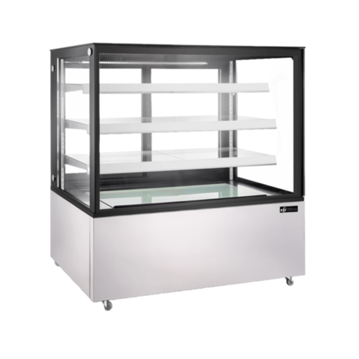 Alt Tag: EFI CGSM-4956 48.9 Inch Refrigerated Straight Glass Display Case stainless steel refrigerated bakery display case with glass panels