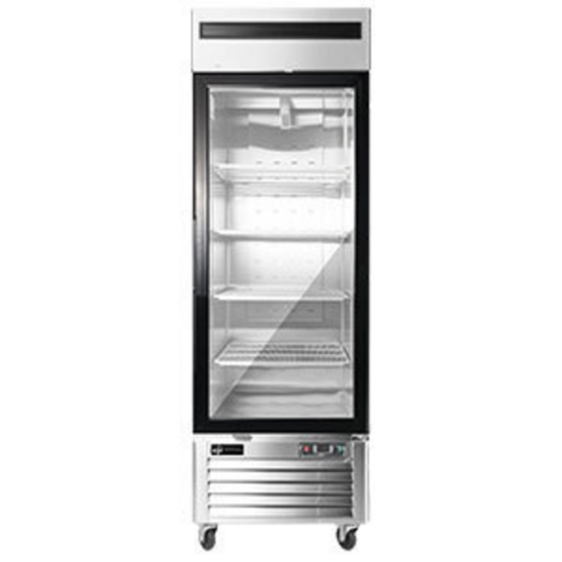 EFI F1-27GDSVC-L 27.2" Refrigerated Curved Glass Deli Display Case upright glass-door refrigerated display cooler with shelves