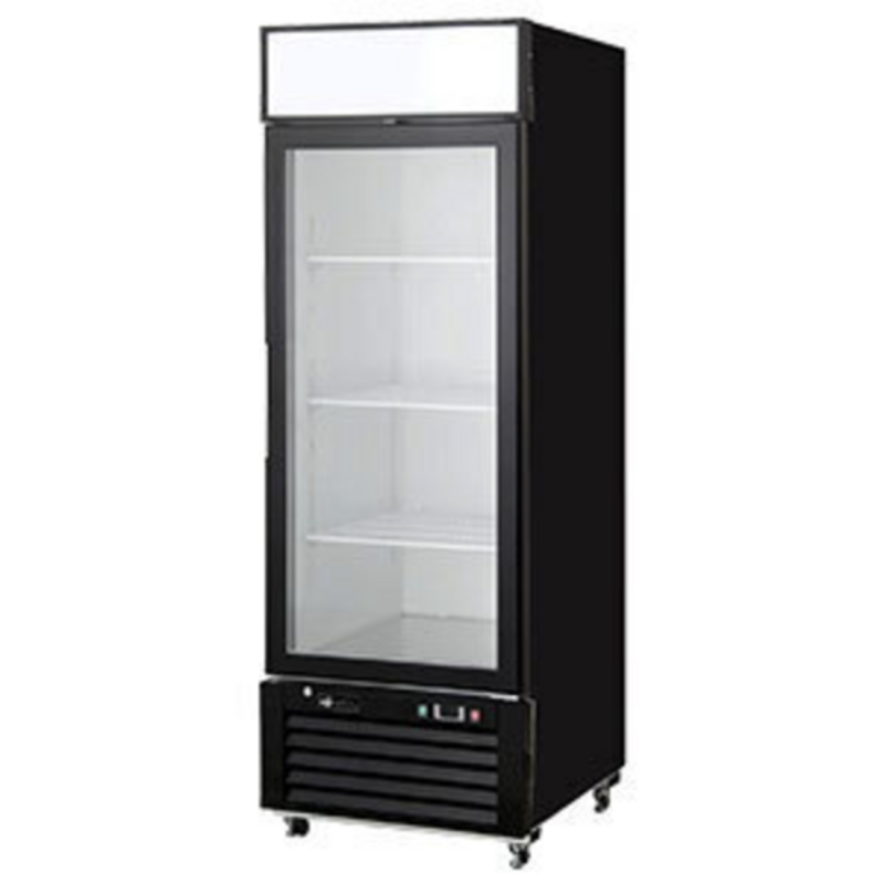 Alt Tag: EFI F1-27GDVC-L 27-inch Single Glass Door Vertical Display Freezer upright glass door merchandiser freezer, black cabinet