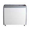 Ice Cream Novelty Merchandiser Freezer Featuring A White Powder-Coated Exterior And Gray Trim, 39-Inch Wide Design.