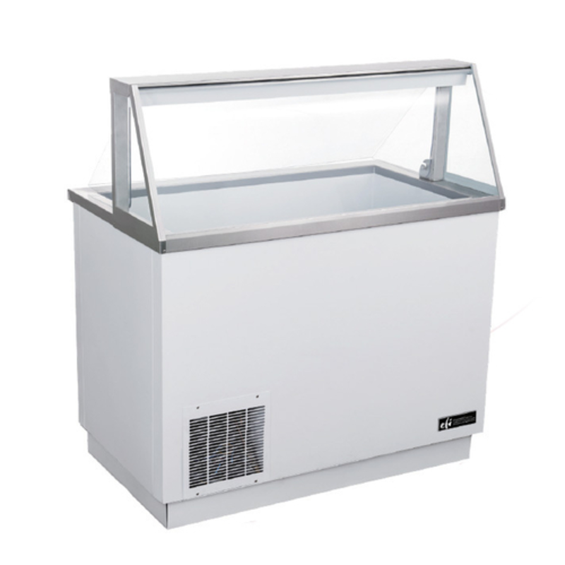 EFI FICDC-47 47 Inch Ice Cream Dipping Display Freezer white dipping cabinet with glass display top