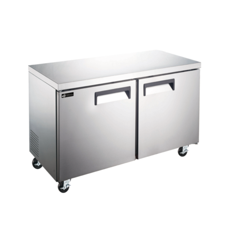 48 Inch Undercounter Freezer With Two Doors And Stainless Steel Finish