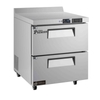 27 Inch Worktop Freezer By efi Versa Premier With Stainless Steel Finish And Dual Drawers, Ideal For Commercial Kitchens.