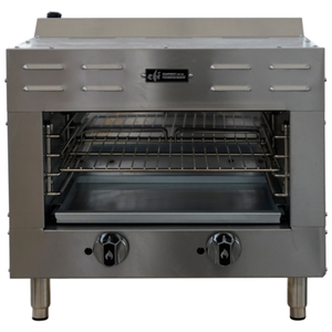 EFI HCM24-P Fond de fromage à gaz de 24 pouces avec brûleurs infrarouges Champignon commercial de fabrication de fromage en acier inoxydable vue de face