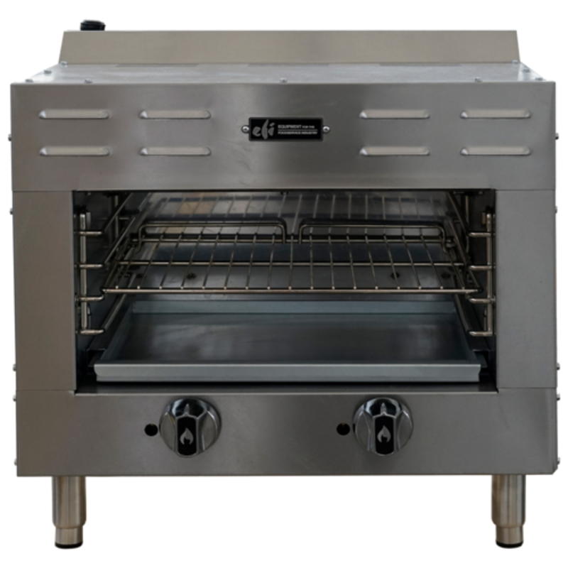 EFI HCM24-P Fond de fromage à gaz de 24 pouces avec brûleurs infrarouges Champignon commercial de fabrication de fromage en acier inoxydable vue de face