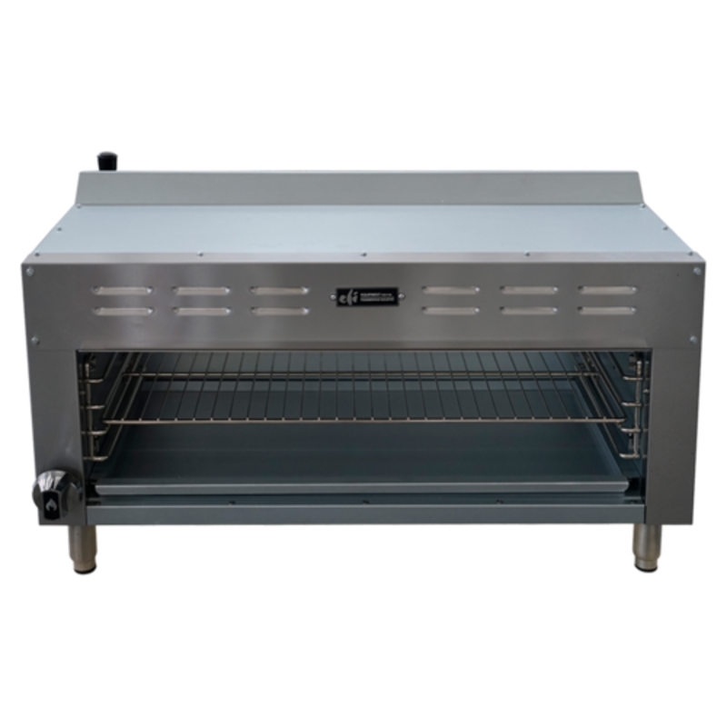 36 Inch Countertop Gas Cheesemelter by EFI HCM36-P, Ideal for Melting Cheese and Finishing Dishes in Commercial Kitchens.