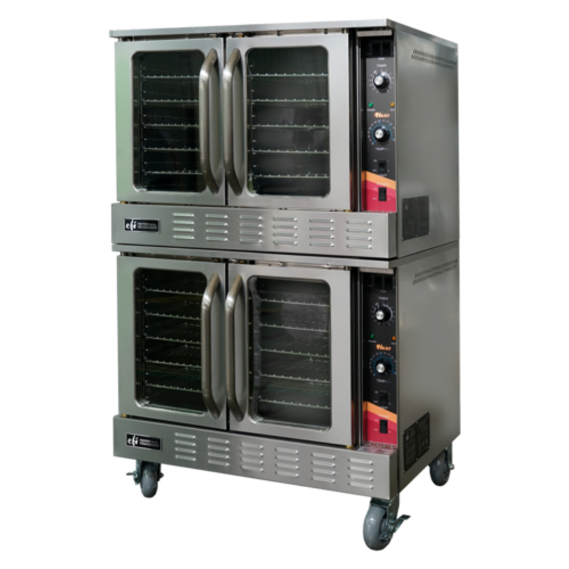EFI HCV1-2-P Double Deck Full-Size Gas Convection Oven double deck commercial propane convection oven with glass doors