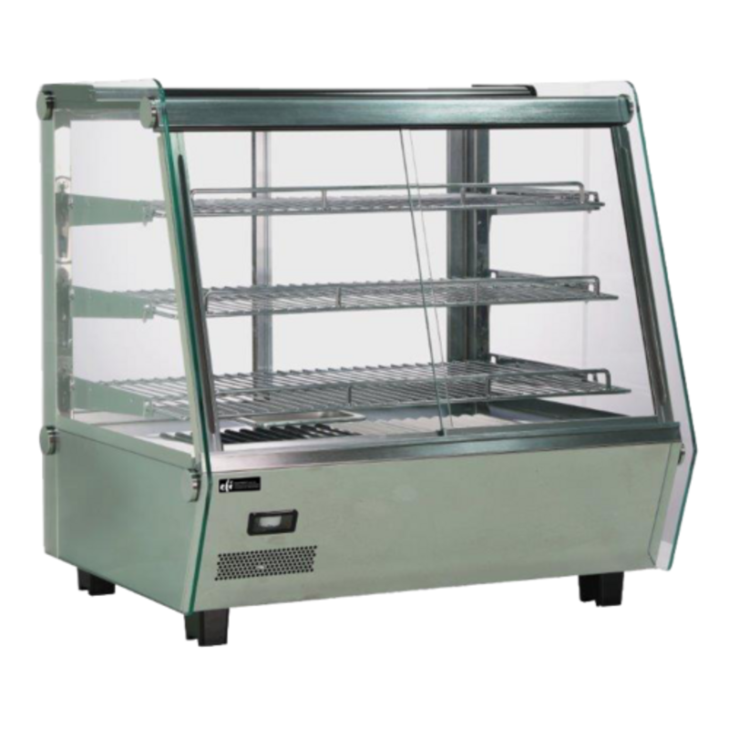 Countertop Heated Display Case Designed To Showcase Delicious Hot Foods With Elegant Design And Durable Stainless Steel.