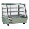 Countertop Heated Display Case With Glass Front And Multiple Shelves For Displaying Hot Foods
