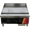 EFI Versa Heat 24 Inch Countertop Gas Griddle With Smooth Cooking Surface And Adjustable Knobs.