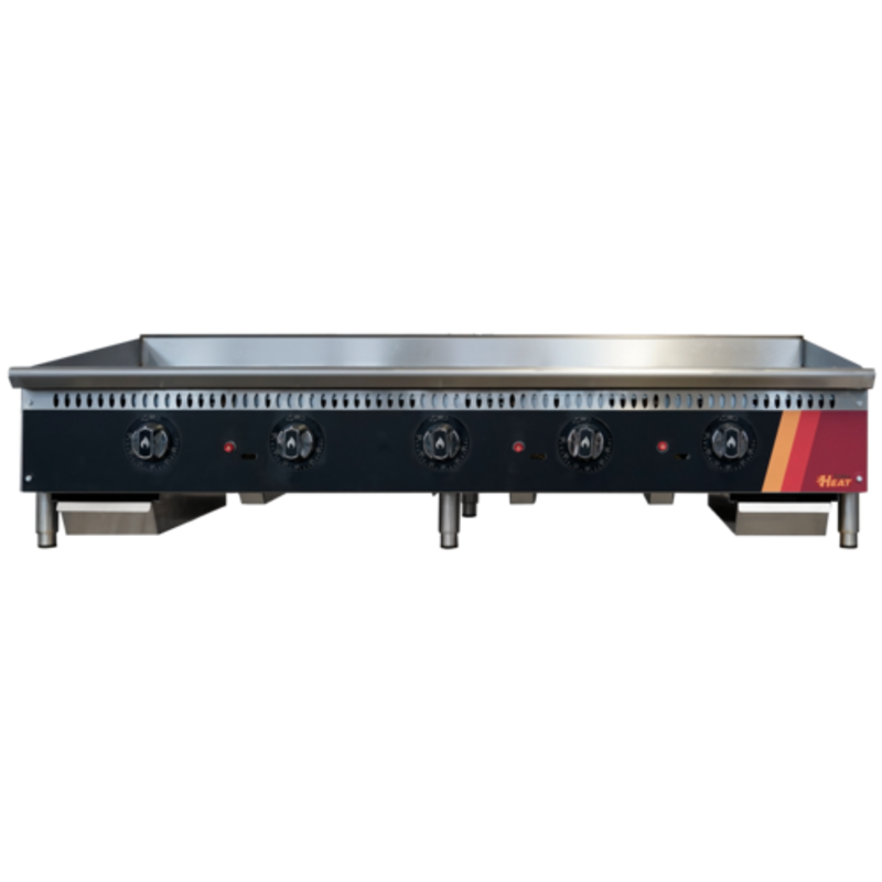 EFI HGT60-N Versa Heat 60 Inch Gas Countertop Griddle With Gas Controls And Polished Steel Surface