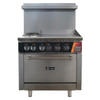 36 Inch Electric Restaurant Range With Griddle Featuring Two Round Plate Burners And A Spacious Griddle For Efficient Cooking