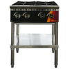 Stainless Steel Open Base Cooktop With Four Burners And Bottom Shelf For Kitchen Efficiency