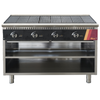 H Series Cooktop Cabinet Base Featuring Four Burners And Open Storage For Commercial Kitchen Use