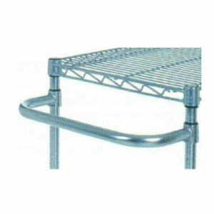 Alt Tag: EFI N-AE18C 18 Inch Chrome Adjustable Push Handle for Shelving mounted on 18-inch wire shelving rack for easy maneuvering