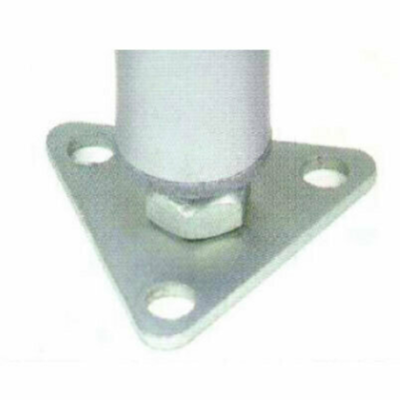 Heavy-Duty Shelving Floor Plate Securing A Shelving Post With Metal Fasteners