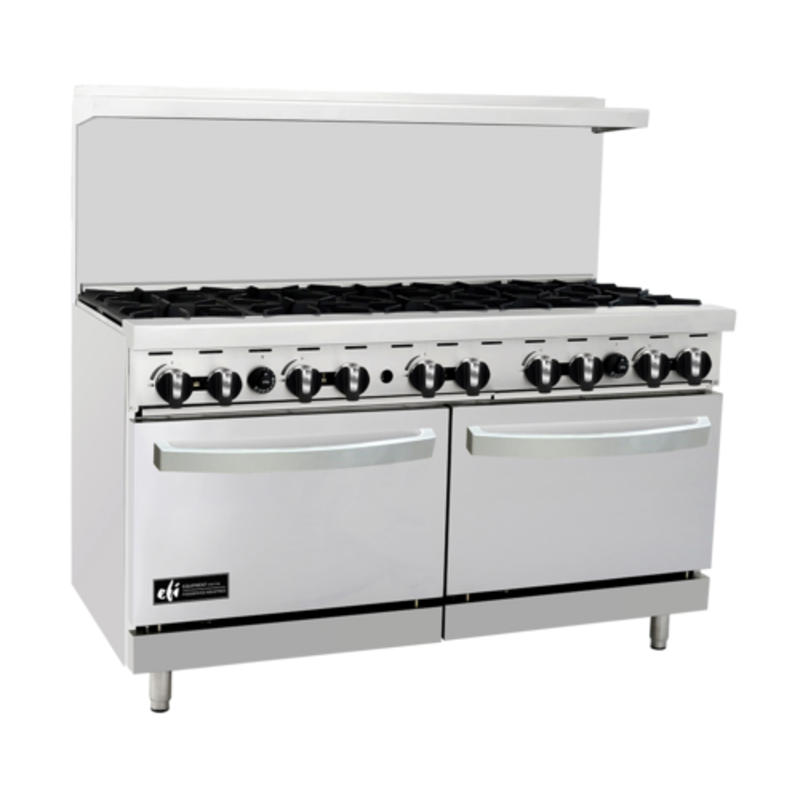 EFI RCTRS-10B-P 60" Restaurant Liquid Propane Gas Range stainless steel commercial kitchen range with oven