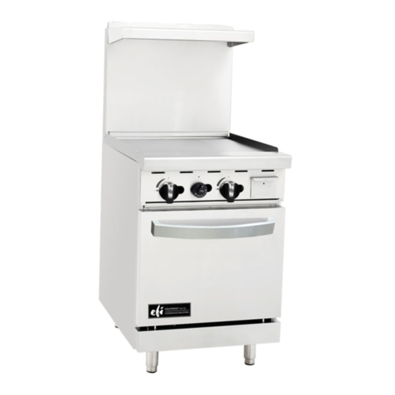 EFI RCTRS-24G-P 24 Inch Gas Restaurant Range With Griddle And Oven For Commercial Kitchen