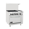 EFI RCTRS-4B-12G-P 36 Inch LP Gas Restaurant Range With Griddle Featuring Four Burners And A 12 Inch Griddle.