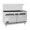 Alt Tag: EFI RCTRS-8B-12G-N 60 inch commercial natural gas range with 8 burners and griddle, 12-inch griddle top, double oven restaurant range