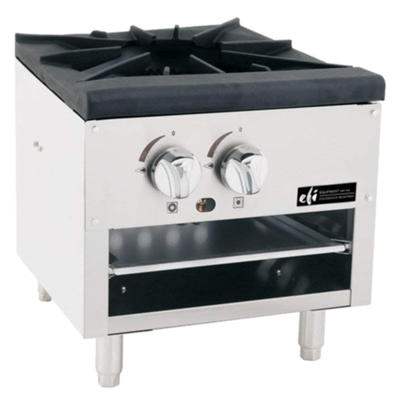 Alt Tag: EFI RCTSPL-18-1N 18-Inch Gas Fired Commercial Stock Pot Range, compact gas stock pot burner with heavy-duty cast iron grate