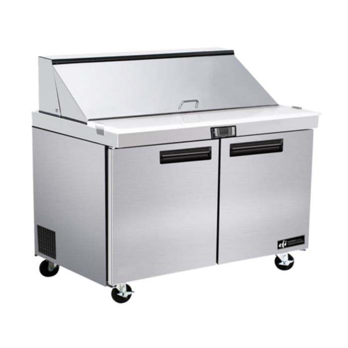 EFI Refrigeration CMDR2-36VC 36-inch Mega Top Commercial Sandwich Salad Prep Unit stainless 2-door refrigerated prep table