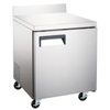 EFI Refrigeration FWDR1-27VCX-L 27.5" Stainless Steel Commercial Work Top Freezer with stainless worktop and caster wheels