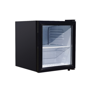 EFI Sales 13.8" Countertop Glass Door Refrigerator Merchandiser compact black display fridge with glass door and wire shelves