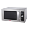Alt Tag: EFI Sales 25 Liter Light-Duty Commercial Stainless Steel Microwave Oven stainless steel commercial microwave with dial controls front view