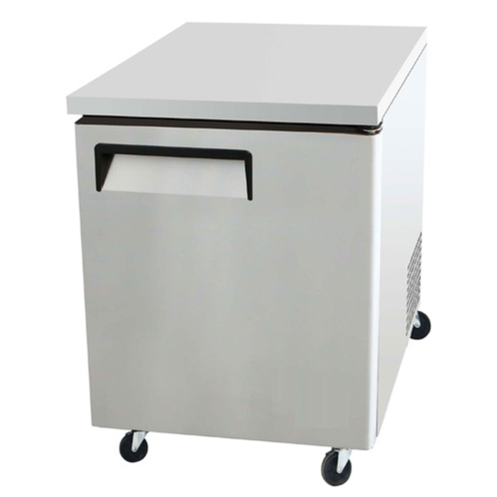 Étiquette alternative : EFI Ventes 27,5 pouces réfrigérateur accessible sous le comptoir réfrigérateur commercial en acier inoxydable sous le comptoir sur roulettes