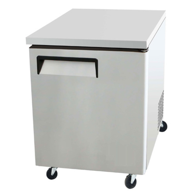 Étiquette alternative : EFI Ventes 27,5 pouces réfrigérateur accessible sous le comptoir réfrigérateur commercial en acier inoxydable sous le comptoir sur roulettes