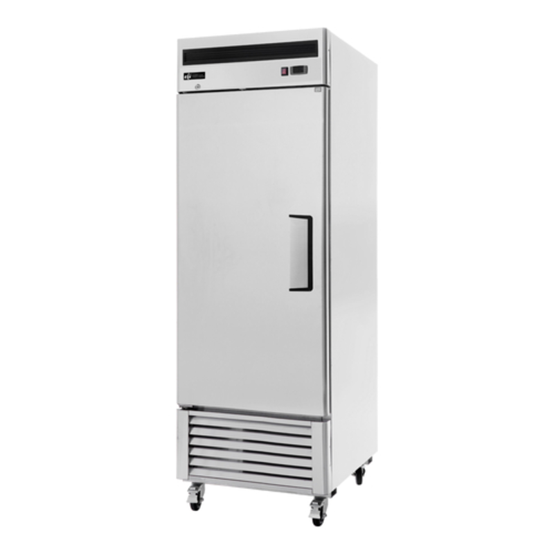 Alt Tag: EFI Sales 27-Inch Stainless Steel Bottom Mount Reach-In Freezer commercial single-door stainless reach-in freezer on casters