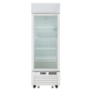 Alt Tag: EFI Sales 27" White Glass Door Commercial Ice Cream Freezer upright white glass door merchandiser with LED-lit interior shelves