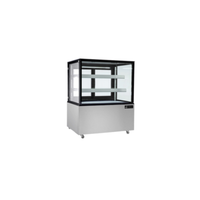 Alt Tag: EFI Sales 37-Inch Stainless Steel Flat Front Neutral Showcase ambient bakery display case with glass panels and shelves