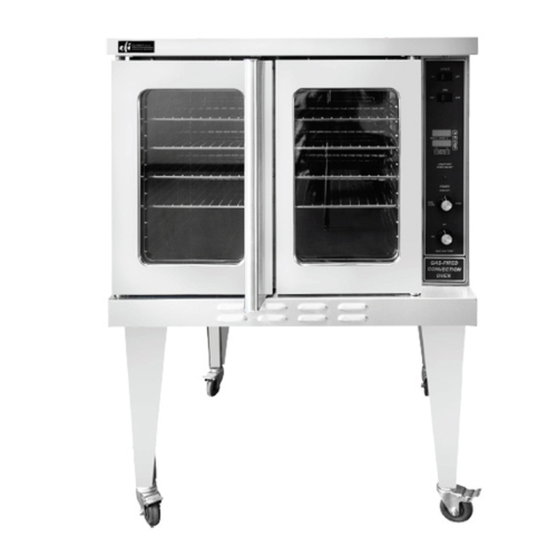 Alt Tag: EFI Sales 38-Inch Full-Size Natural Gas Single Convection Oven commercial double-door stainless steel oven with glass windows