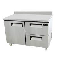 Alt Tag: EFI Sales 60.2 Inch Worktop Refrigerated Counter with Two Drawers stainless steel commercial kitchen prep counter with refrigerated drawers